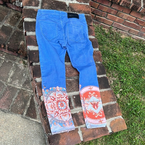 Vie Riche Baroque Print Denim Pants size 34 - Picture 5 of 10